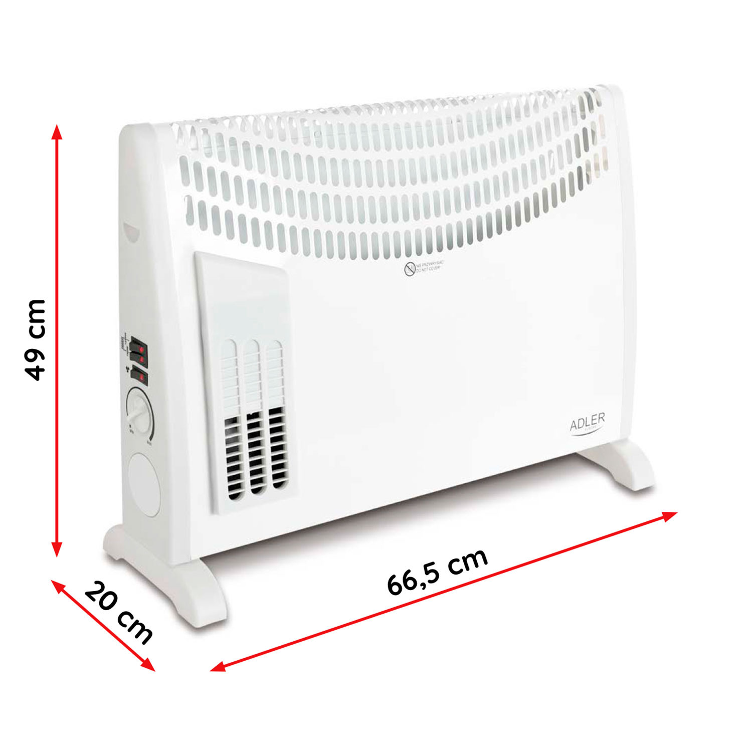  Radiador de soporte libre convector eléctrico de 1800 W con  termostato ajustable Ventilador de ahorro de energía o habitaciones de  hasta 25 ㎡ : Hogar y Cocina