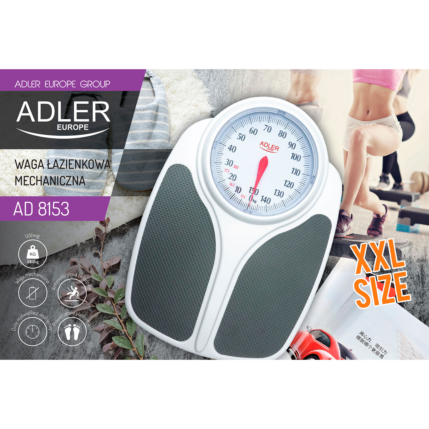 Adler AD8153 Báscula de baño mecánica precisa analógica