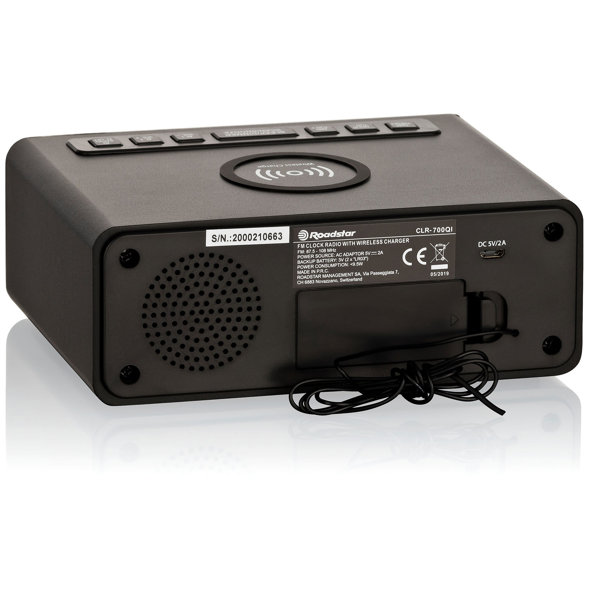 Radio Reloj Despertador Digital DAB/DAB+/FM, Roadstar CLR-290D+/WH