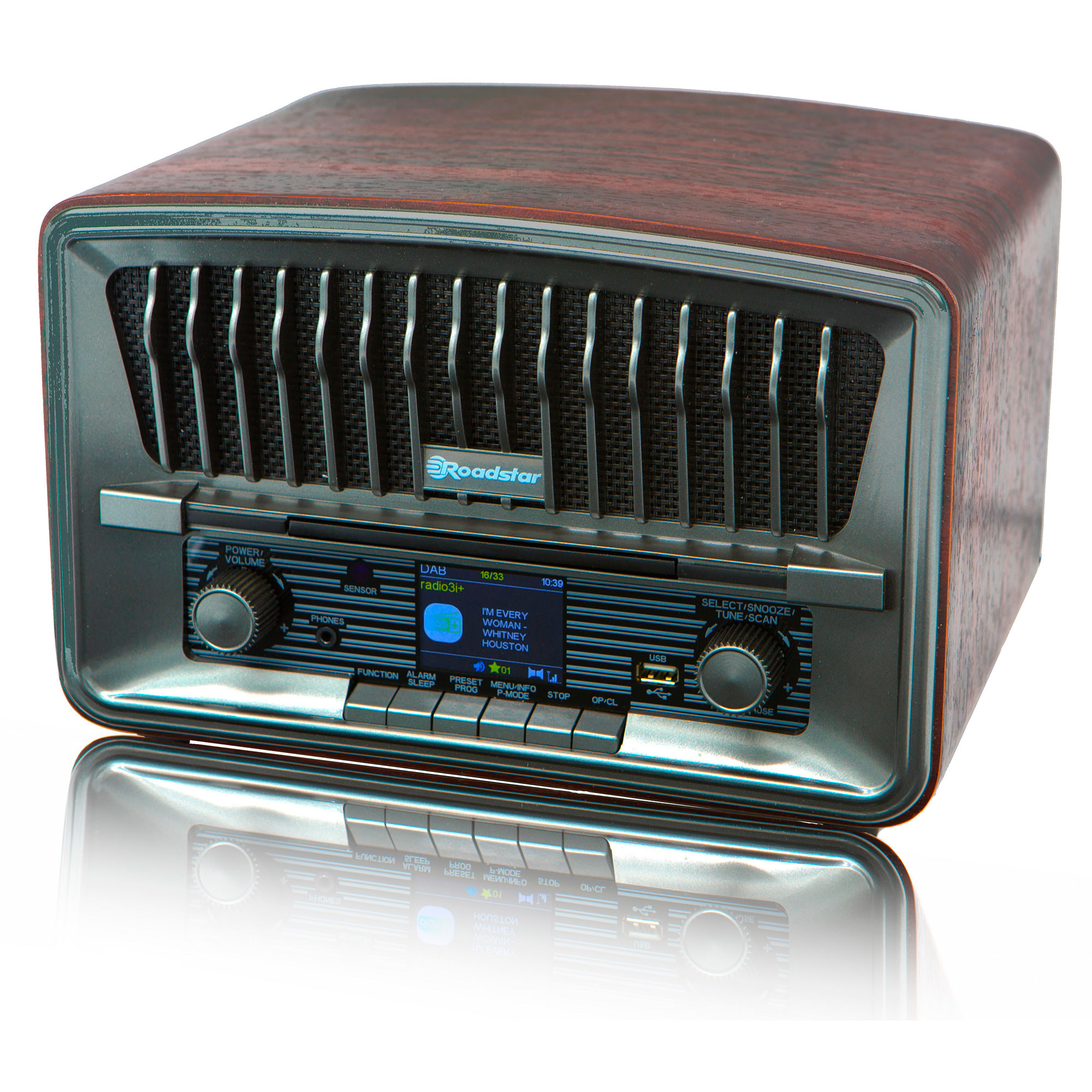 Roadstar RCR-779D+/BK Radio Portátil DAB DAB+ FM, Reproductor CD