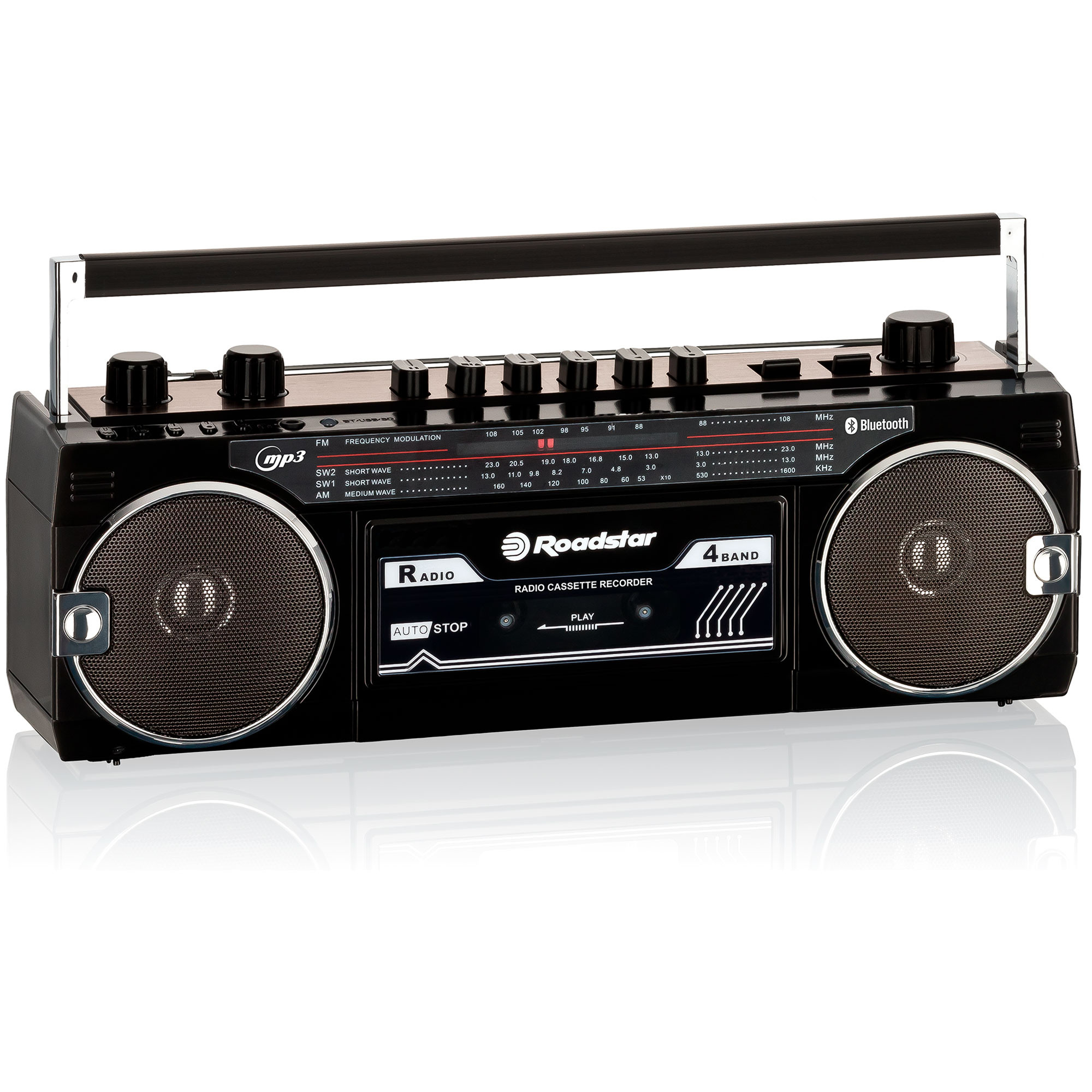 Roadstar RCR-4635UMP/BK Radio CD Portátil USB/AUX/Casete Negro