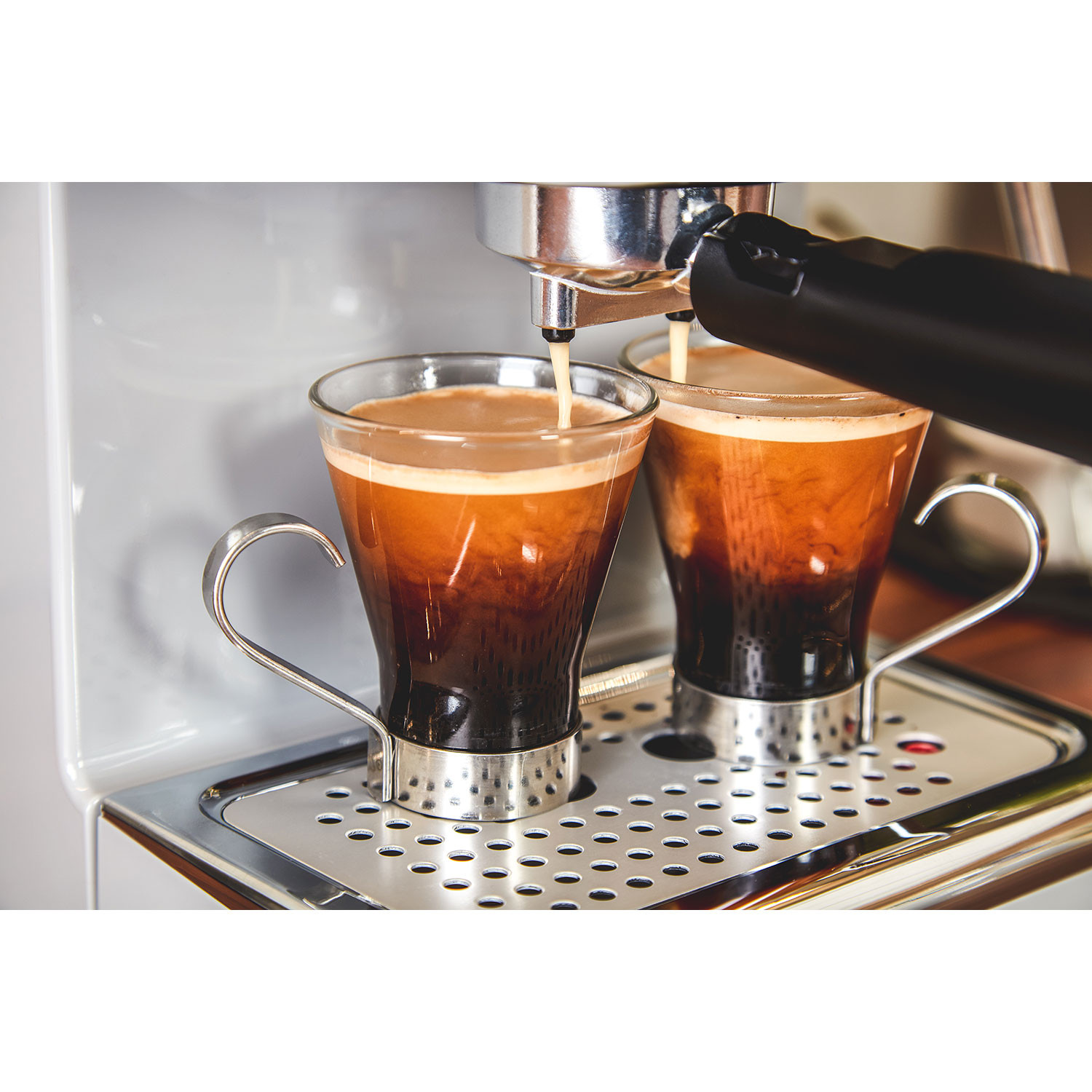Retro Cafetera Express para Espresso y Cappucino, 15 bares Presión,  Vaporizador, 1,2L, Vintage, SWAN, Crema, 1100, SK22110CN