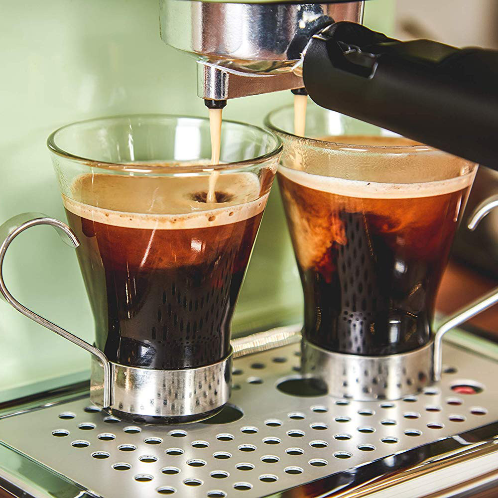 Retro Cafetera Express para Espresso y Cappucino, 15 bares Presión