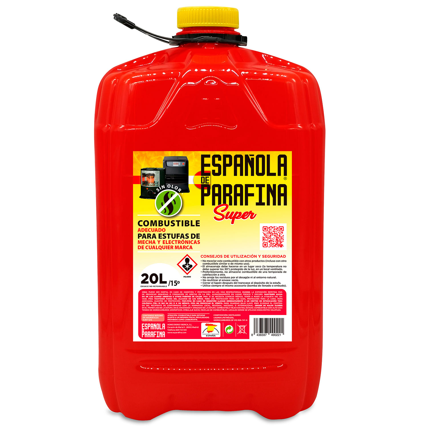 Parafina para Estufas sin Olor Líquida 4 x Bidón 20L SUPER Combustible  Española