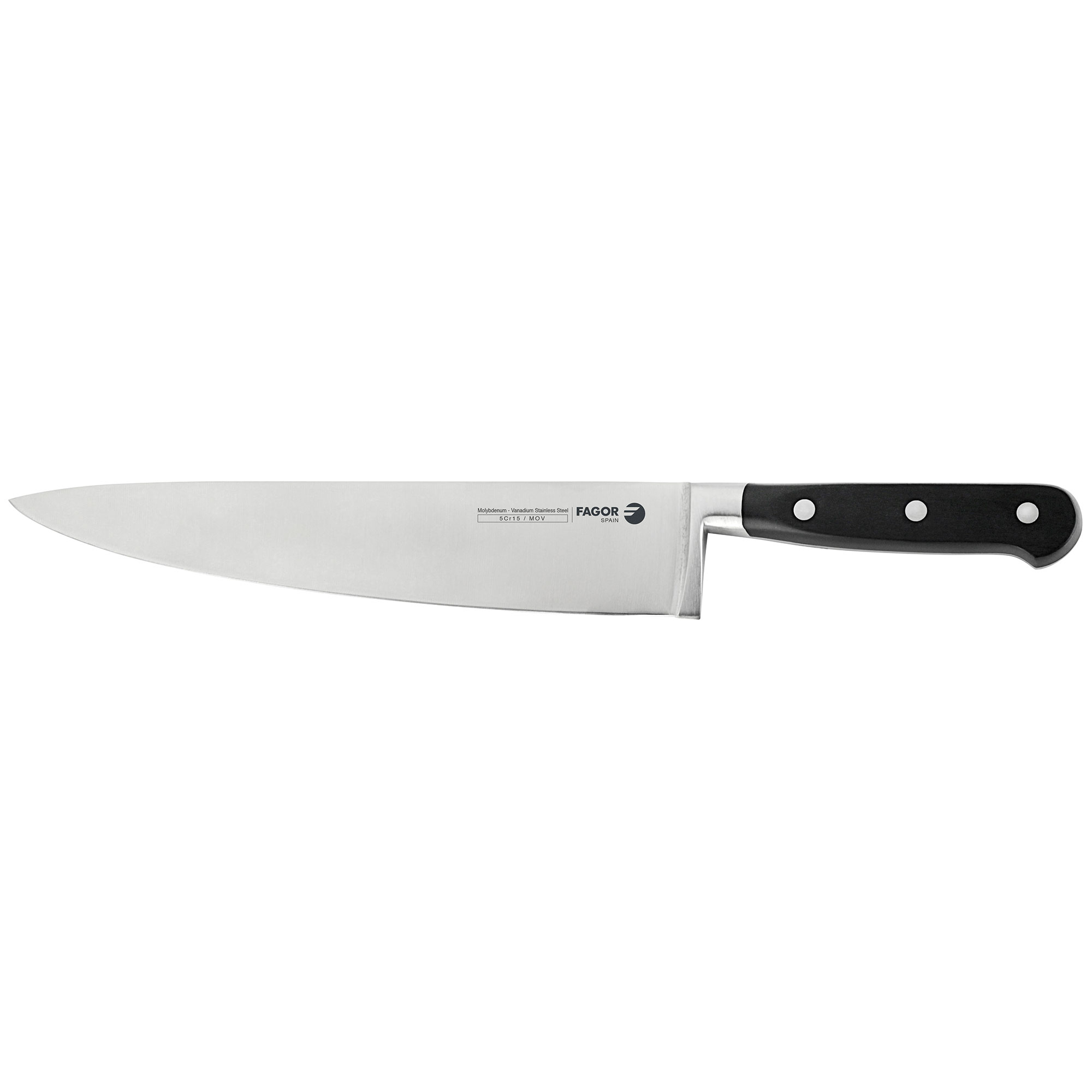 Fagor Couper Cuchillo Profesional Cocina de Chef o Cebollero 25 cm Hoja Acero Inoxidable Grosor 4 mm, Ideal para Cortar, Picar y Filetear Carnes, Pescados y Verduras, Mango Ergonómico